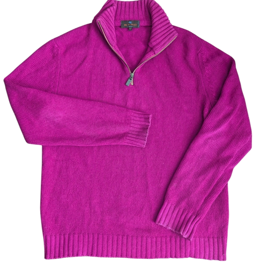 Etro Fuchsia Half Zip-Up Cashmere Sweater (Unisex)